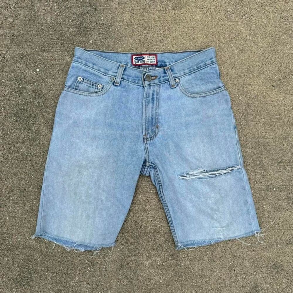 Vintage Cutoff Jorts Women's Size 4 Old Navy Blue Jeans Light Wash Distressed‎